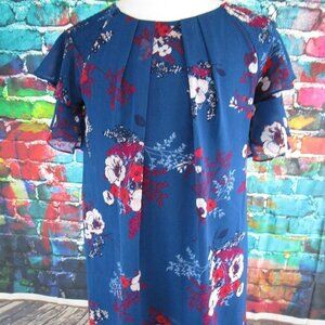 BLUE rain dress size small flowers